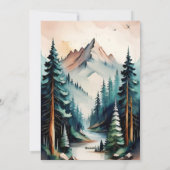 Cartes Pour Fêtes Annuelles Pine Tree Forest Russe Aquarelle Mariage à thème (Dos)