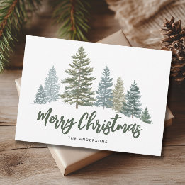 Cartes Pour Fêtes Annuelles Pine Tree Noël rustique