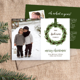 Cartes Pour Fêtes Annuelles Pine Wreath 3 Photo Lettre de Noël