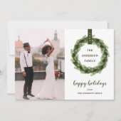 Cartes Pour Fêtes Annuelles Pine Wreath Happy Holidays Photo (Devant)