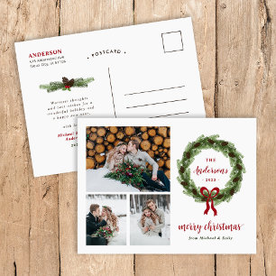 Cartes Pour Fêtes Annuelles Pine Wreath Joyeux Noël 3 Photo