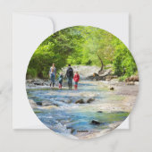 Cartes Pour Fêtes Annuelles Pine Wreath Joyeux Noël Round Photo (Dos)