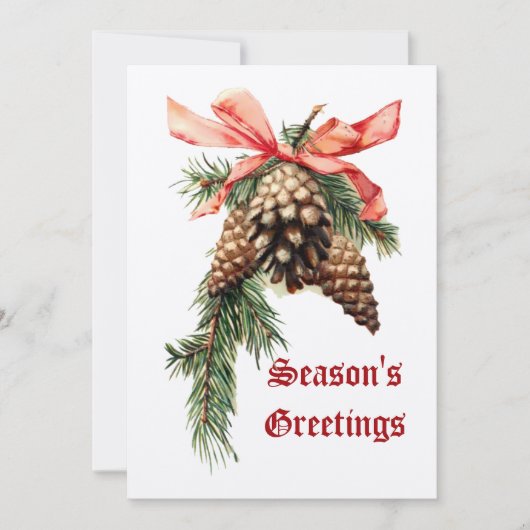 Cartes Pour Fêtes Annuelles Pinecone d'arbre de Noël rustique (Devant)