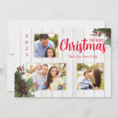 Cartes Pour Fêtes Annuelles Pinecone et Holly Joyeux Noël (Devant)