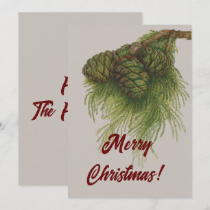 Cartes Pour Fêtes Annuelles Pinecones vintages Joyeux Noël