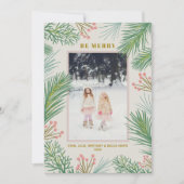 Cartes Pour Fêtes Annuelles Pines Berries Photo de Noël (Devant)
