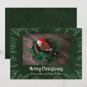 Cartes Pour Fêtes Annuelles Pines Noël Photo de Naissance Annonces