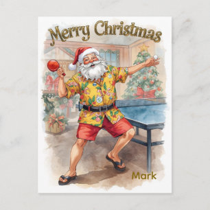 Cartes Pour Fêtes Annuelles Ping Pong Joyeux Noël avec le Père Noël Ping