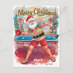 Cartes Pour Fêtes Annuelles Ping Pong Joyeux Noël avec le Père Noël Ping