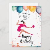Cartes Pour Fêtes Annuelles Ping Pong tennis de table Anniversaire Fille pour (Devant / Derrière)