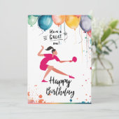 Cartes Pour Fêtes Annuelles Ping Pong tennis de table Anniversaire Fille pour (Debout devant)