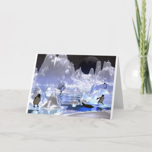 Cartes Pour Fêtes Annuelles Pingouin 3d art vacances