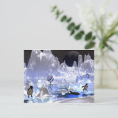 Cartes Pour Fêtes Annuelles Pingouin 3d art vacances (Debout devant)
