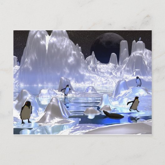 Cartes Pour Fêtes Annuelles Pingouin 3d art vacances (Devant)