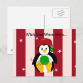 Cartes Pour Fêtes Annuelles Pingouin de Noël pour bébé mignon (Devant / Derrière)