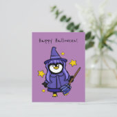 Cartes Pour Fêtes Annuelles Pingouin Halloween Witchy (Debout devant)