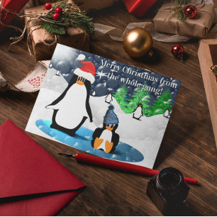 Cartes Pour Fêtes Annuelles Pingouin Joyeux Noël De Toute La Gang !