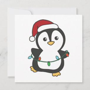 Cartes Pour Fêtes Annuelles Pingouin Noël Animaux d'hiver Pingouines de vacanc