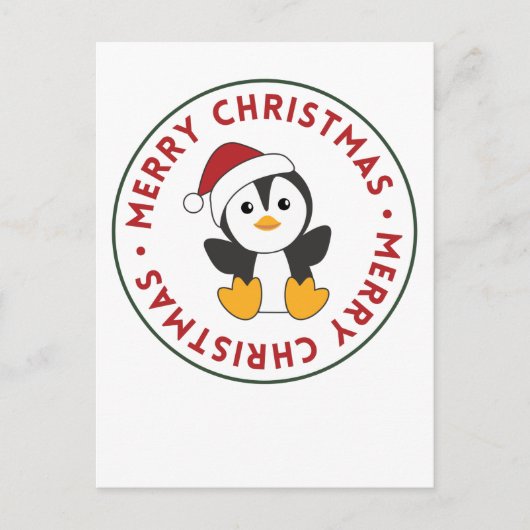 Cartes Pour Fêtes Annuelles Pingouin Noël Neige Animaux d'hiver Pingouins (Devant)