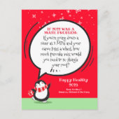 Cartes Pour Fêtes Annuelles Pingouin Nouvel An Drôle problème mathématique Per (Devant)