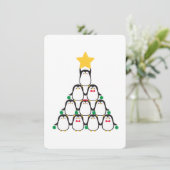 Cartes Pour Fêtes Annuelles Pingouins arbre de Noël - (Debout devant)