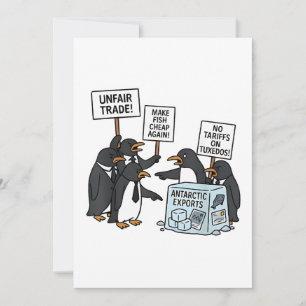 Cartes Pour Fêtes Annuelles Pingouins contre les tarifs douaniers anti-Trump