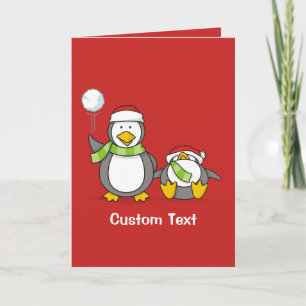 Cartes Pour Fêtes Annuelles Pingouins de Noël
