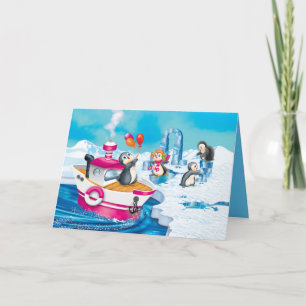 Cartes Pour Fêtes Annuelles pingouins en Antarctique