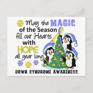 Cartes Pour Fêtes Annuelles Pingouins syndrome de Down de Noël