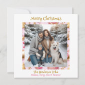 Cartes Pour Fêtes Annuelles Pink and Gold Personalized Christmas (Devant)