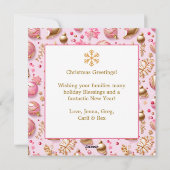 Cartes Pour Fêtes Annuelles Pink and Gold Personalized Christmas (Dos)