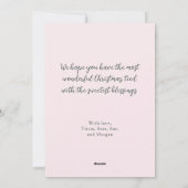 Cartes Pour Fêtes Annuelles Pink Bows Merry Christmas Tree (Dos)