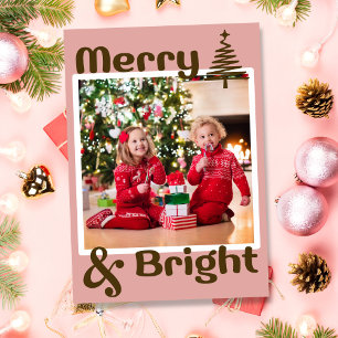 Cartes Pour Fêtes Annuelles Pink Brown minimaliste noir