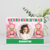 Cartes Pour Fêtes Annuelles Pink Christmas Nutcracker kids (Debout devant)