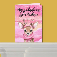 Pink Christmas Reindee Personnalisé Cute