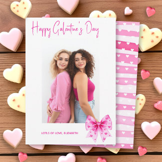 Cartes Pour Fêtes Annuelles Pink coquette bow Happy Galentine's Day photo