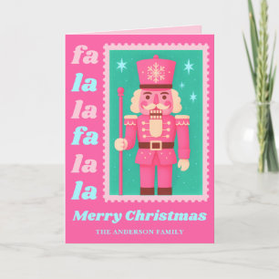 Cartes Pour Fêtes Annuelles Pink Fa La La Nutcracker Timbre de Noël