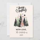 Cartes Pour Fêtes Annuelles Pink Forest Christmas (Devant)