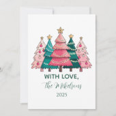 Cartes Pour Fêtes Annuelles Pink Forest Christmas (Devant)