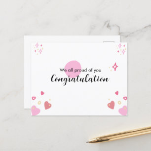 Cartes Pour Fêtes Annuelles Pink Graduation Félicitation Card
