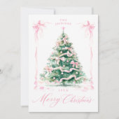 Cartes Pour Fêtes Annuelles Pink Joyeux Noël Photo (Devant)