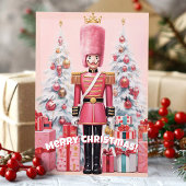 Cartes Pour Fêtes Annuelles Pink Nutcracker Joyeux Noël