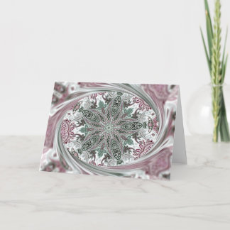 Cartes Pour Fêtes Annuelles Pink Paisley Kaleidoscope for Christmas or Anytime