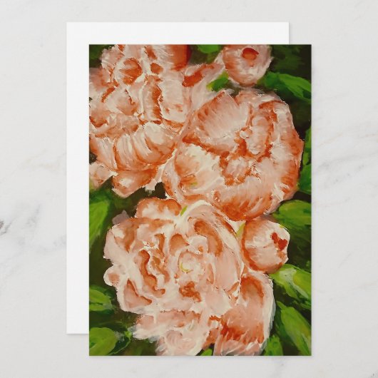 Cartes Pour Fêtes Annuelles Pink Peoney (Devant / Derrière)