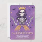 Cartes Pour Fêtes Annuelles Pink Princess Skeleton Halloween Party (Devant)