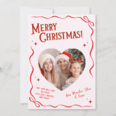 Cartes Pour Fêtes Annuelles Pink & Red Bow Année d'examen Noël (Devant)