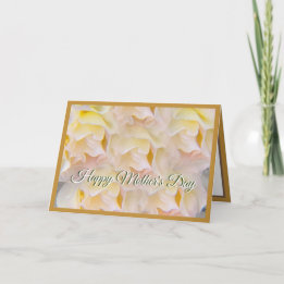 Cartes Pour Fêtes Annuelles Pink Rose Cluster Golden Mothers Day Card