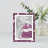 Cartes Pour Fêtes Annuelles Pink Sparkly Joyeux Noël (Debout devant)