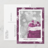 Cartes Pour Fêtes Annuelles Pink Sparkly Joyeux Noël (Devant / Derrière)