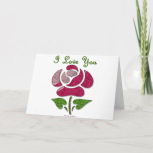 Cartes Pour Fêtes Annuelles Pink Stencil Rose I Love You